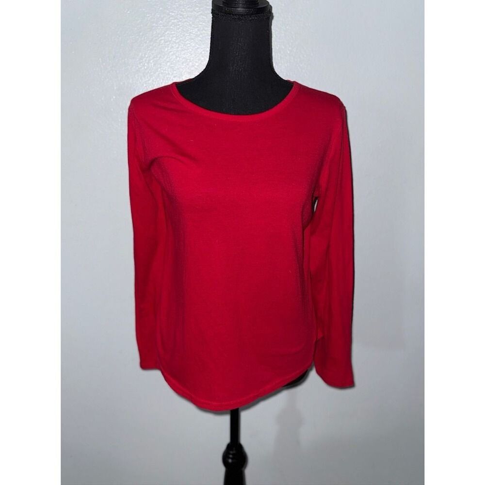 Gilligan & O'Malley Women's Red Long Sleeve Top Casual Large NO FLAWS